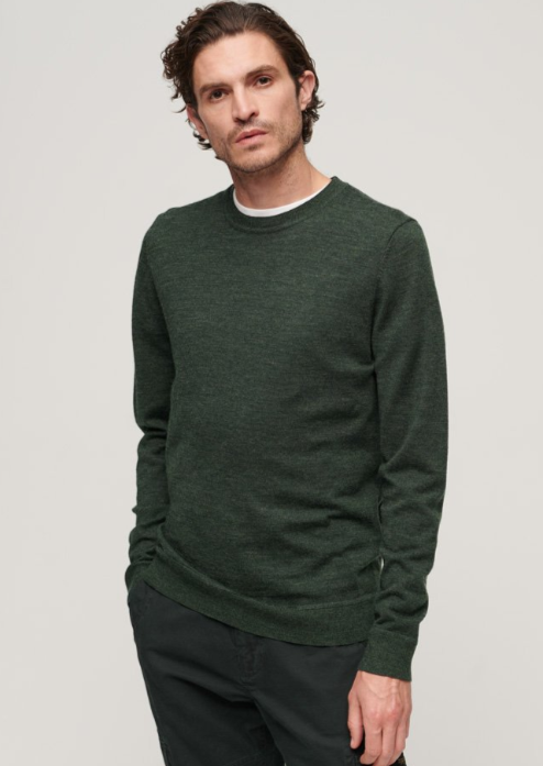 Pullover básico decote redondo verde