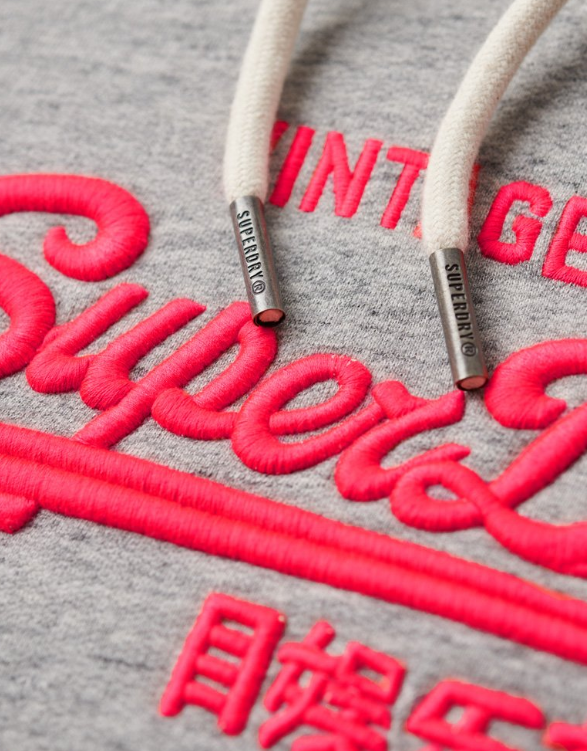 Hoodie com bolso cinza claro Superdry