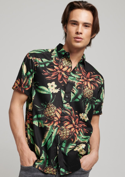 Camisa havaiana black pineapple