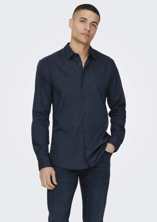 Camisa azul escuro Only&Sons