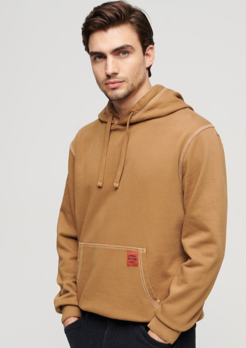 Hoodie com bolso castanho - Superdry