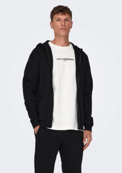 Hoodie SWEATSHIRT preto com zíper