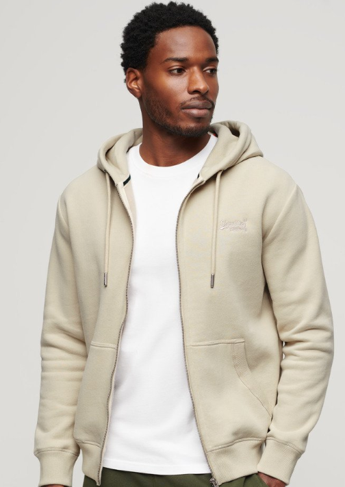 Hoodie de zíper cor creme