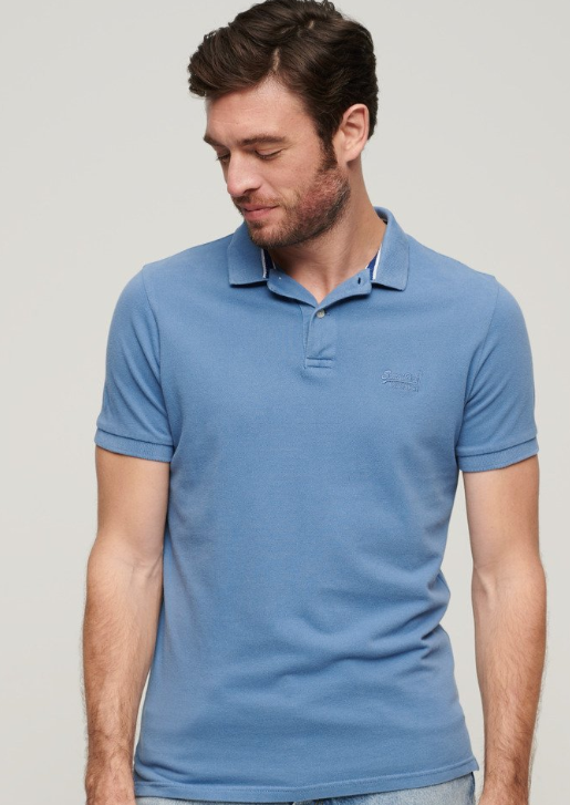 Polo shirt algodão heraldic blue