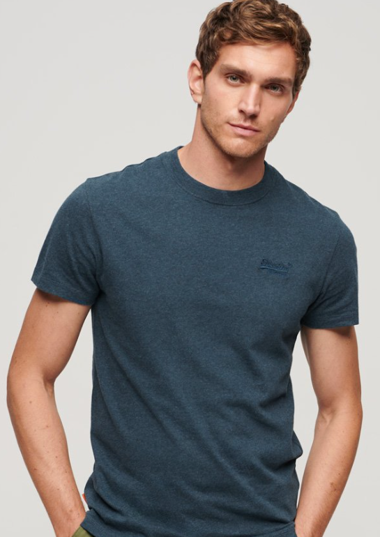 T-shirt algodão decote redondo charred teal grit