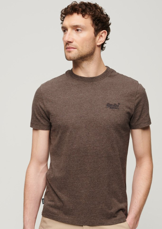 T-shirt algodão decote redondo cocoa brown marl