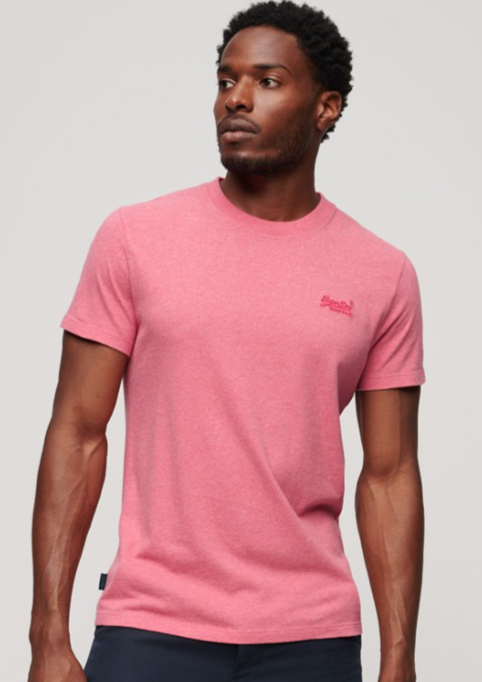 T-shirt algodão decote redondo punch pink