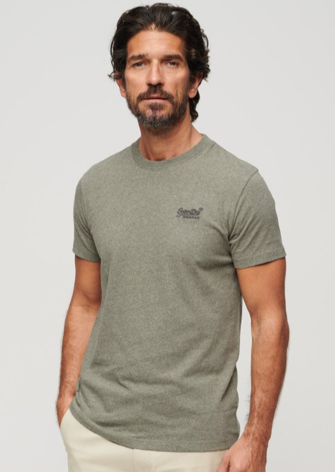 Vintage ash olive marl logo T-SHIRT 