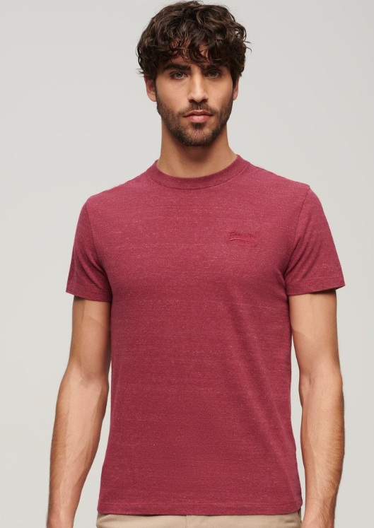 T-shirt algodão decote redondo berry red