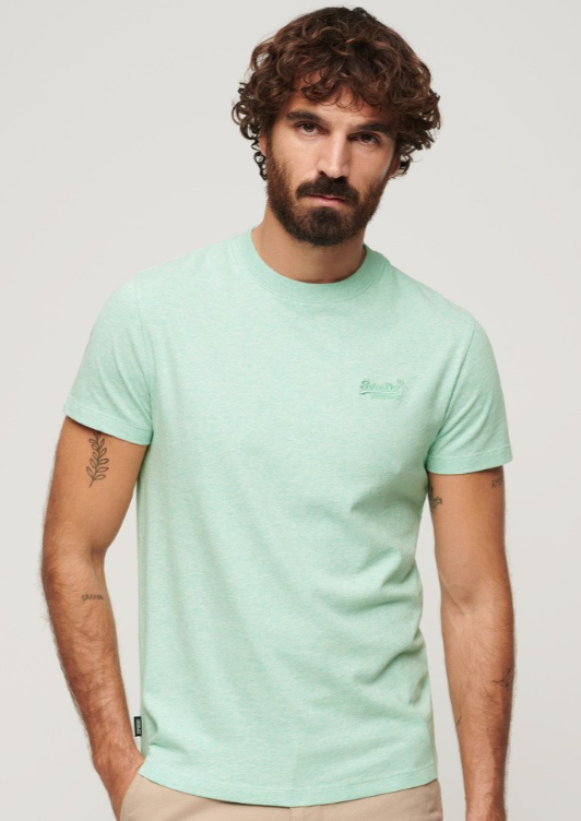 T-shirt algodão decote redondo light mint green