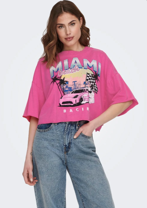 Top cropped algodão rosa