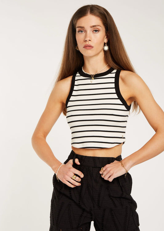 Top Cropped JOLLY preto e branco